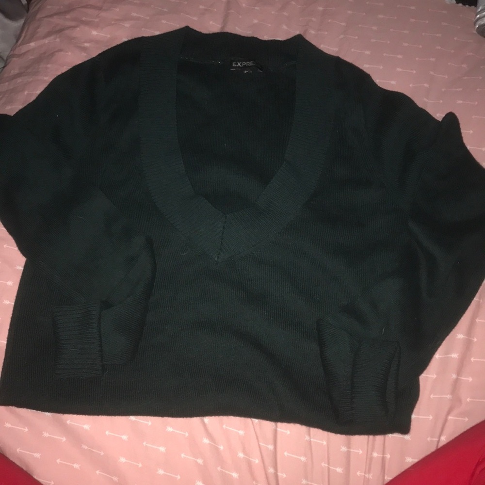 Long sleeve deep v sweater